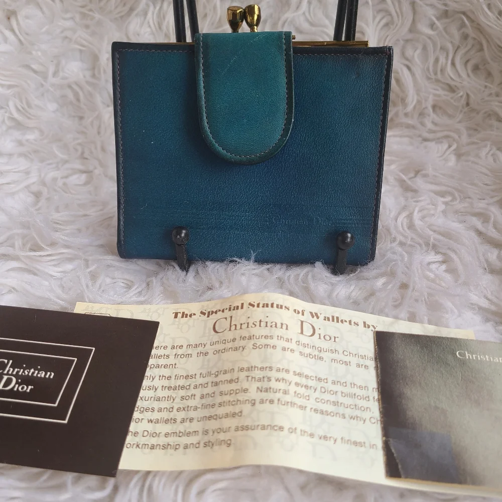 Christian Dior Authentic Blue Coin Wallet, great vintage condition - Picture 2 of 11